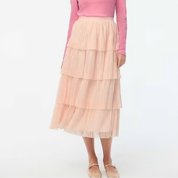 J. Crew Factory Dresses & Skirts - J. Crew Factory Blush Tiered Midi Skirt